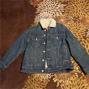 Levi's Sherpa-Lined Denim Jacket in Dark Blue
